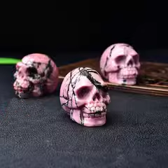 Natural rose stone bone skull decoration piece play piece rose stone raw stone home living room office desktop decoration