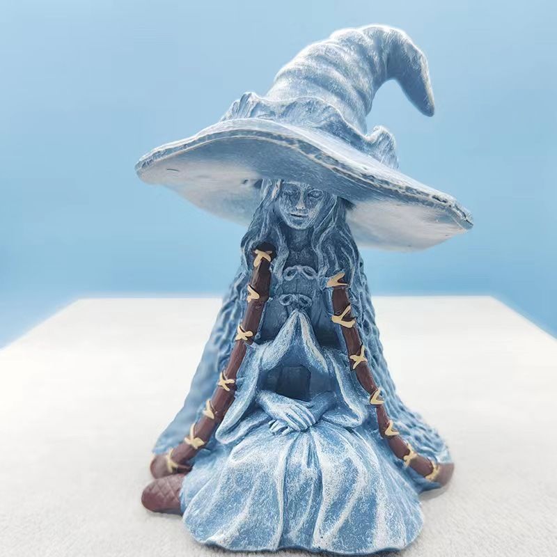Resin crafts Smurf bow bow witch four hands ice witch sculpture decoration