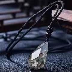 Natural Green Ghost water drop faceted Pendant Raw stone good crystal scenery for men and women jewelry couple accessories