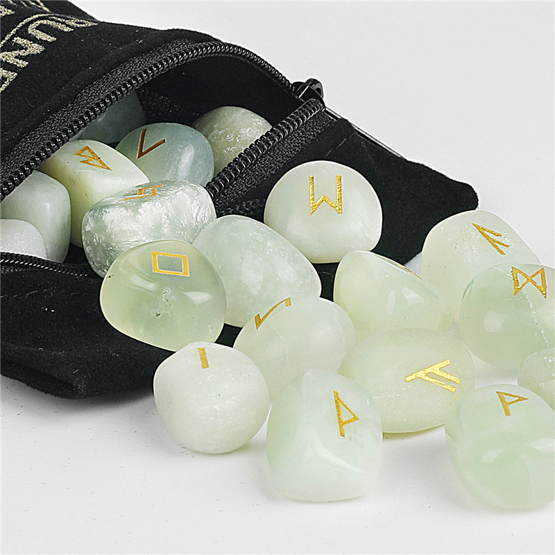 25 natural crystal amorphous Rune letter pattern Rune semi-precious stones