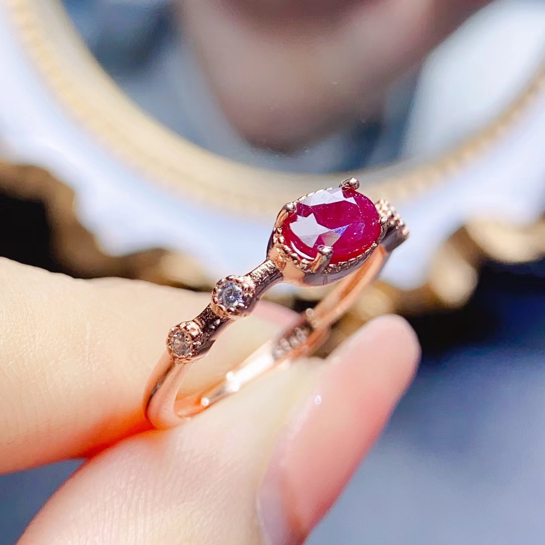 The popular natural ruby ring is adjustable