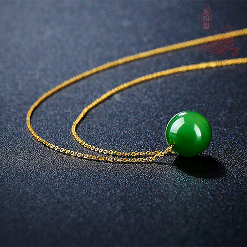 Hetian jade jade road Road pendant women's jade beads jewelry 925 silver collar bone necklace jasper pendant