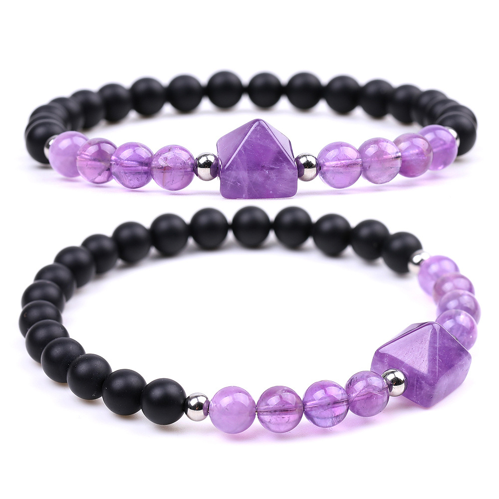 Tiger eye lithoviolet pyramid bracelet female European and American blue stone powder crystal yoga bracelet