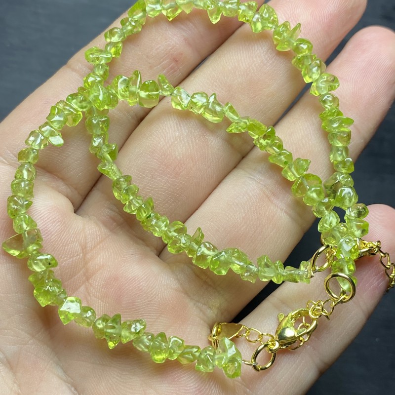 Natural high quality peridot with shape bracelet transparent emerald green crystal jewelry DIY gravel bracelet