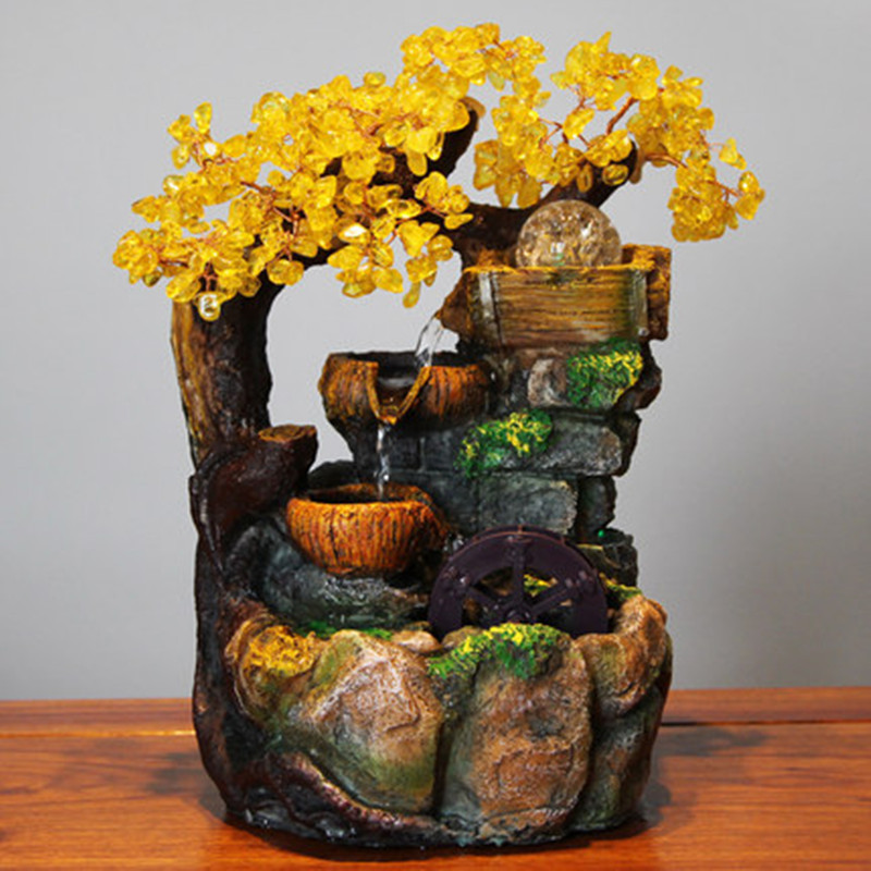 Natural topaz cash tree adornment adornment bonanza rolling water car ball fortune tree