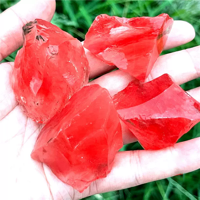 Red melting stone crystal ore specimen decoration watermelon crystal raw stone wool fish tank flower pot landscape decoration stone