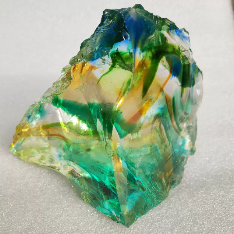 Large colored glass living room decoration porch decoration teaching specimen raw stone mineral crystal colorful wool