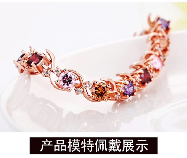 Girlfriend crystal bracelet for girls rose gold hand ornament retro summer jewelry birthday gift for girlfriend