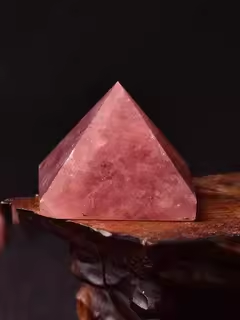 Natural strawberry crystal pyramid decoration crystal raw stone processing home office furniture seven star array