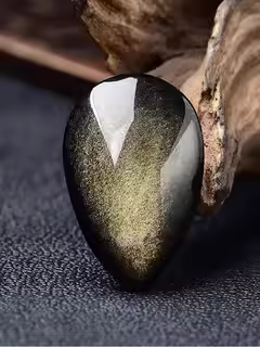 Crystal natural obsidian teardrop upholster original stone double sided light diy pendant accessory sweater chain