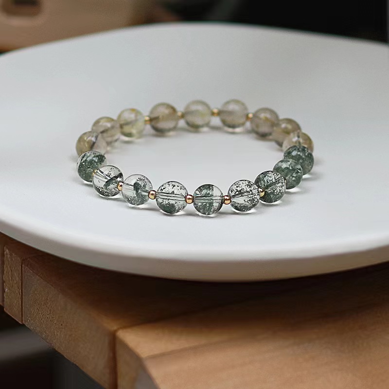 Natural Crystal Bracelet Women's Green Ghost Blonde Crystal Citrine Bracelet