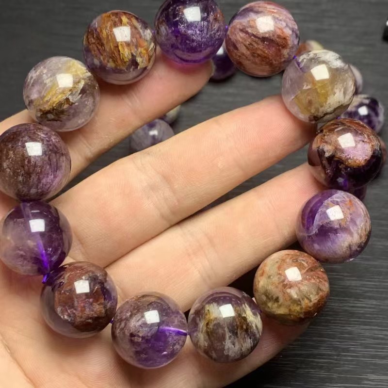 Natural Purple Ghost Bracelet Aurora Purple Titanium Ghost Amethyst Bracelet