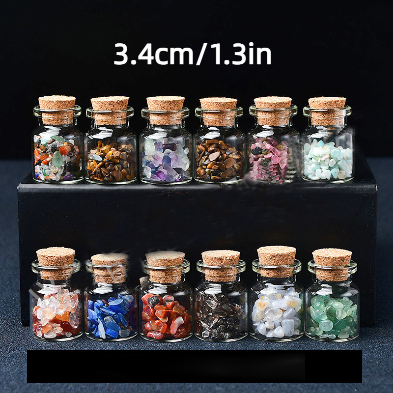 Natural crystal gravel glass wishing bottle acrylic treasure box set
