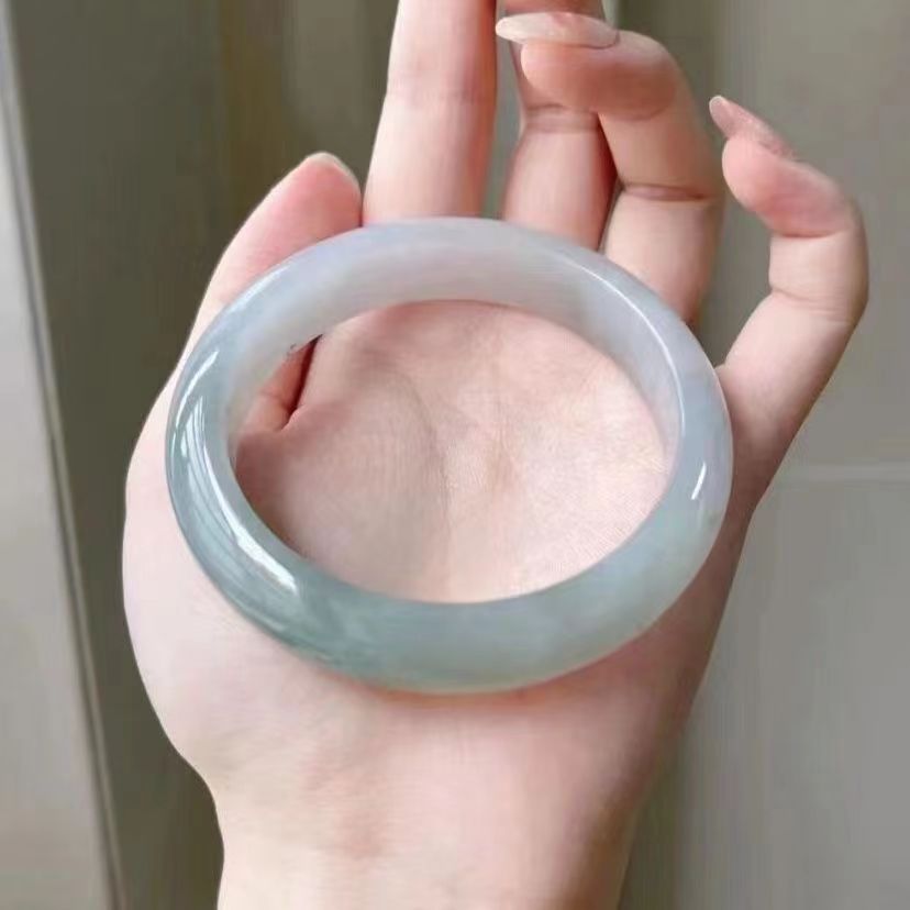 Ice jade natural jade color jade bracelet female green jade stone
