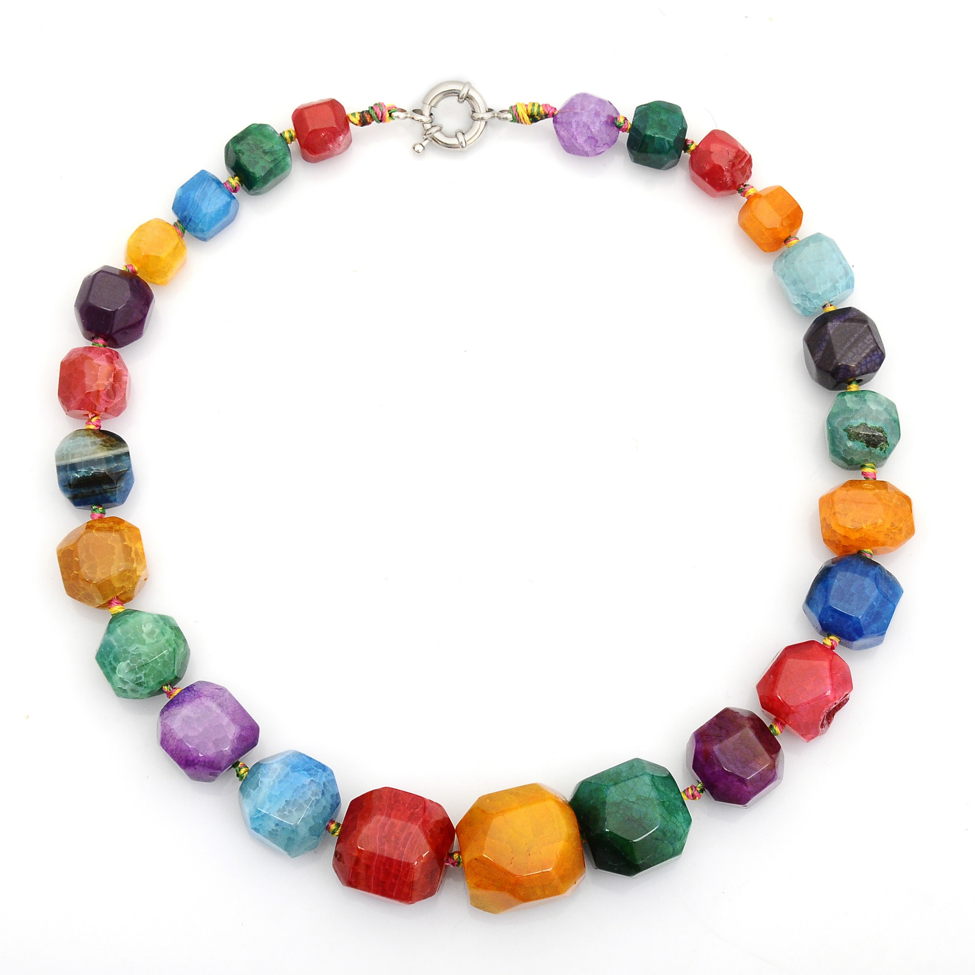 Natural stone agate irregularly cut spherical stone necklace original stone crystal pendant