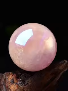 Natural electroplated powder crystal ball decoration powder crystal raw stone processing home office furniture recruit peach blossom prosperity