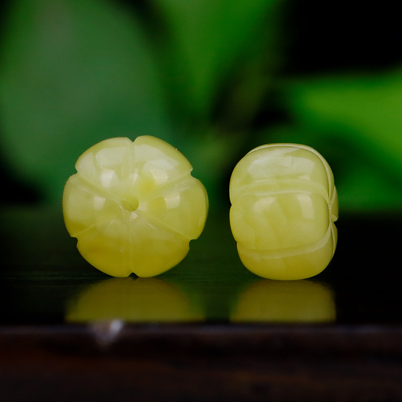 Natural amber Kimper carved loose beads beeswax white nectar beaded pumpkin beads separated beads Play diy accessories accessories