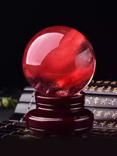 Natural red crystal ball decoration home living room vestibule office desktop decoration housewarming opening gift