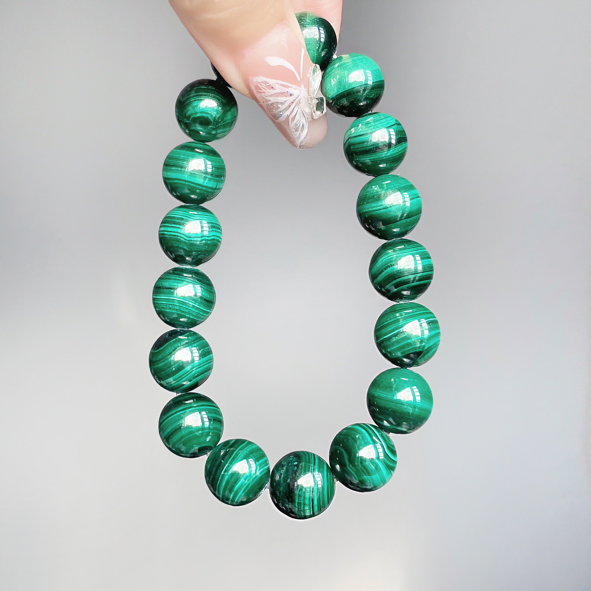 Retro natural malachite bracelet Green crystal bracelet fashion accessories