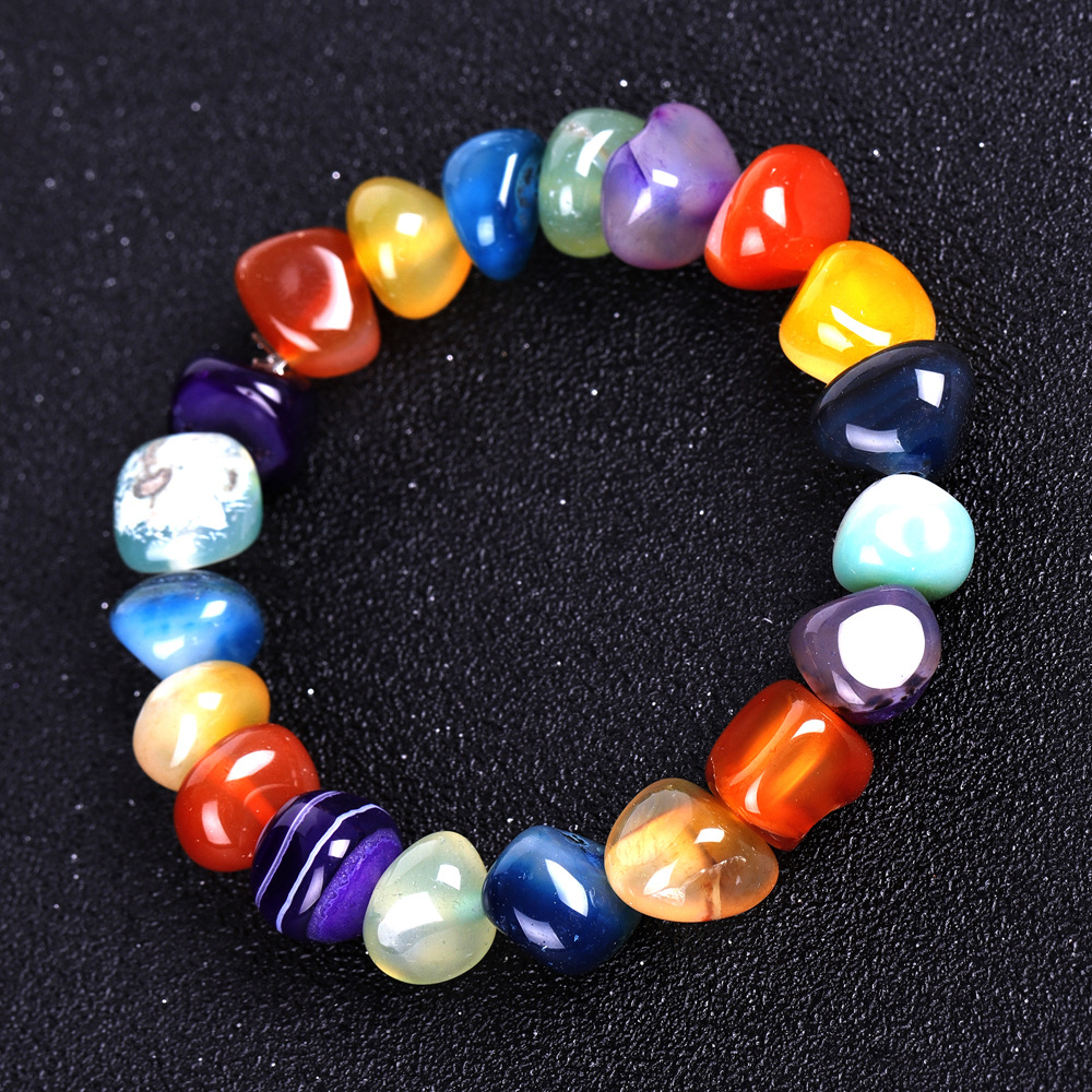 Amorphous agate bracelet with shape bracelet mixed color red and black dream agate bracelet European and American popular jewelry