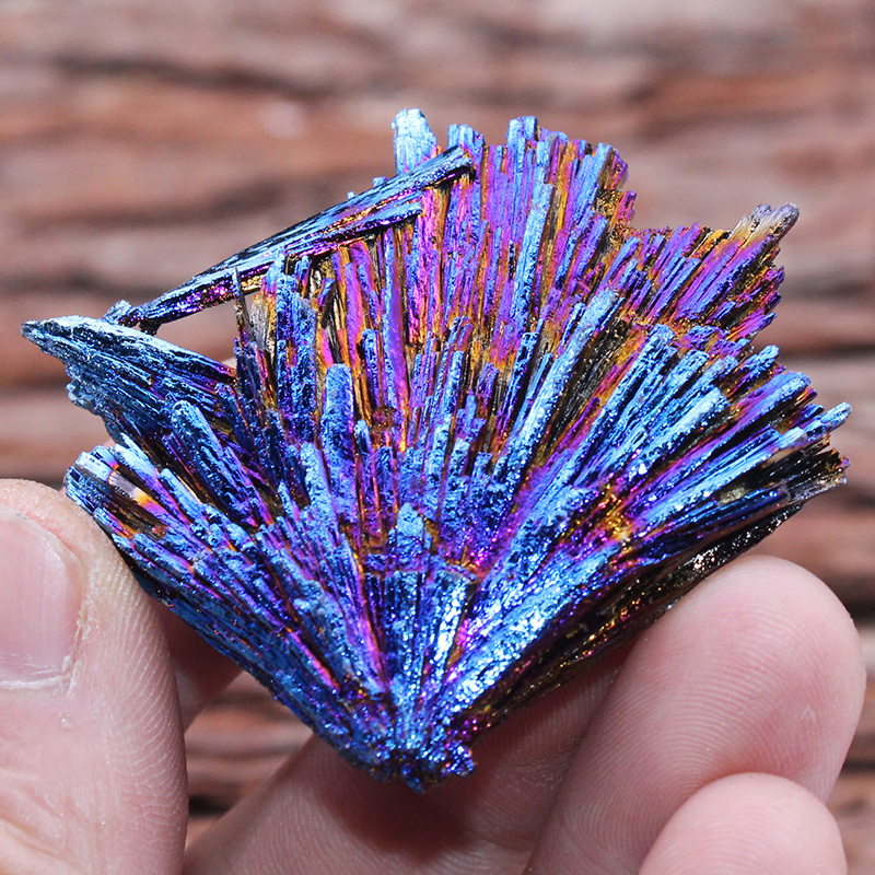 Crystal raw stone natural black tourmaline ore electroplated color specimen stone children's gem wish