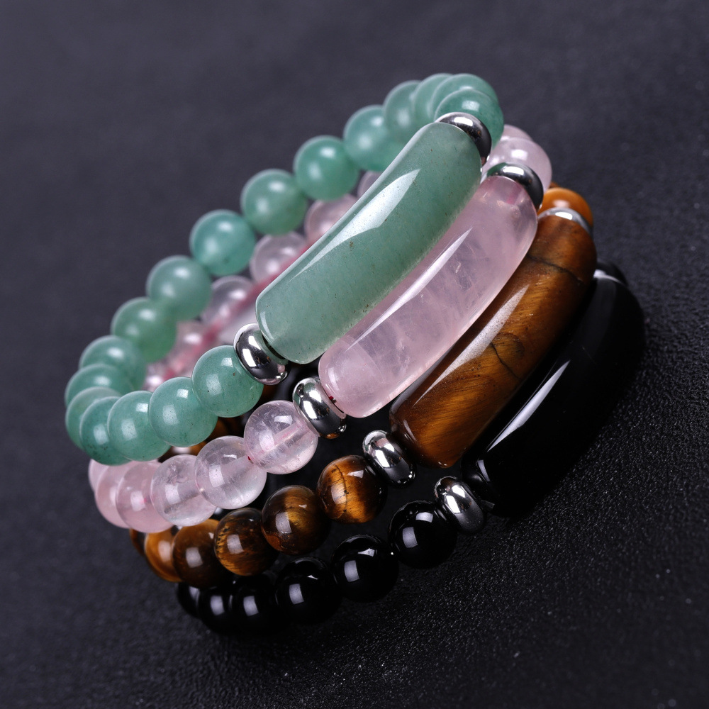 Powder crystal bridge bracelet tiger eye stone green Dongling hand string Europe and the United States popular fashion