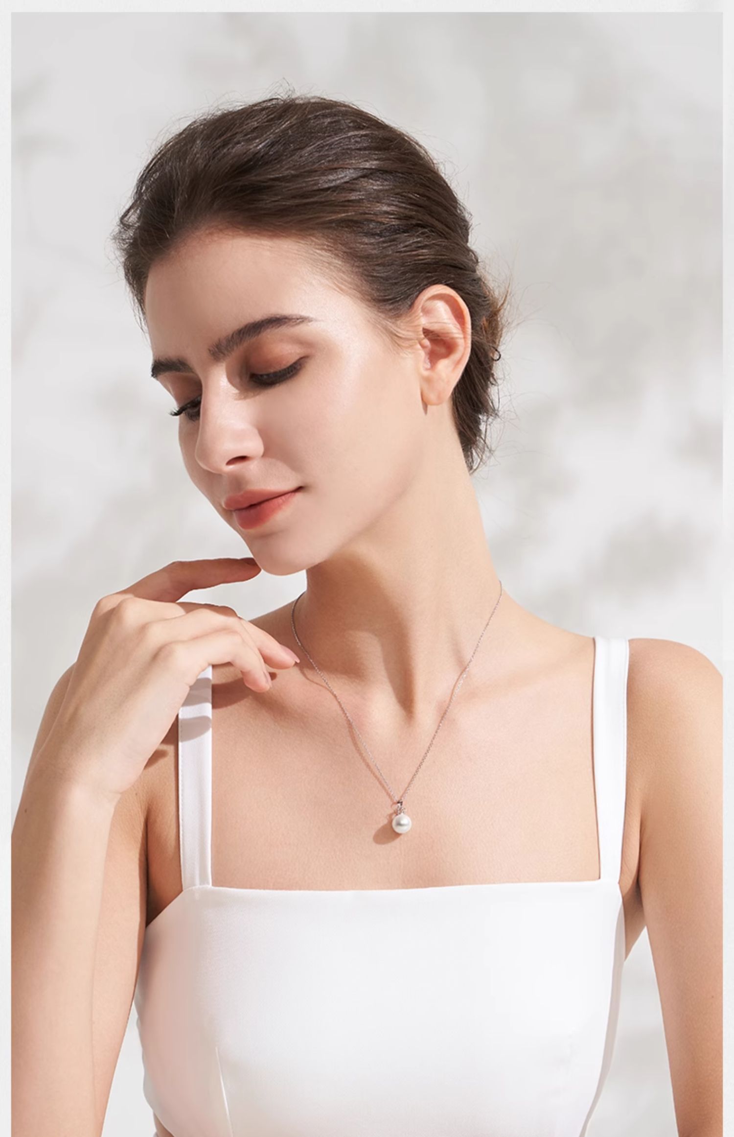 pearl pendant 18K gold round freshwater pearl mom necklace jewelry gift