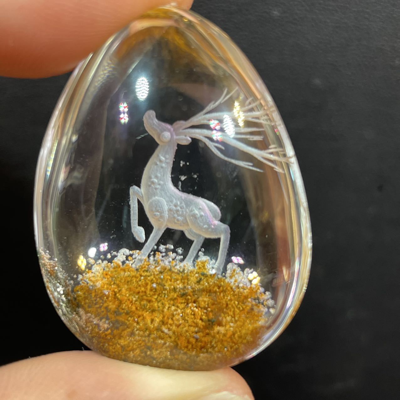 Natural ghost Color Ghost Four seasons Ghost hand-carved crystal original stone mine pendant