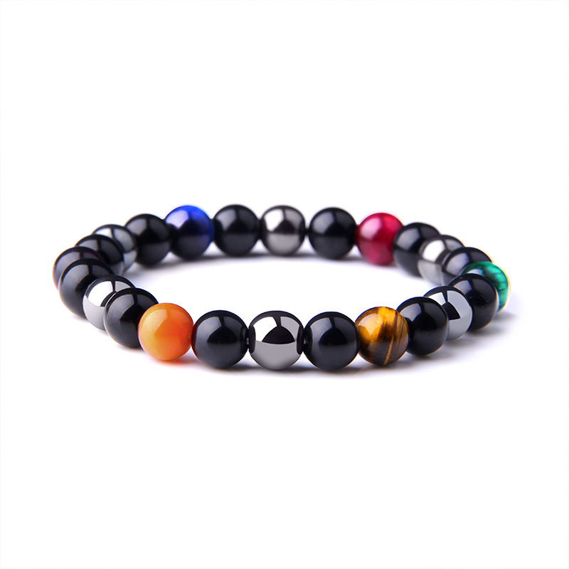 Natural color tiger eye stone bracelet black agate bracelet bracelet