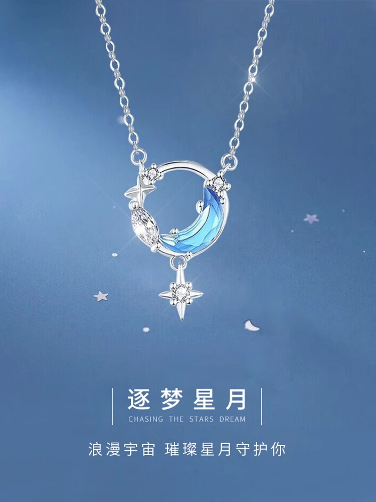 S999 sterling silver necklace women's light luxury niche high-end design