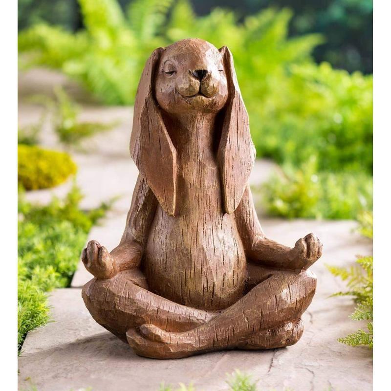 Long ear meditation rabbit resin decoration garden decoration animal sculpture home outdoor resin crafts